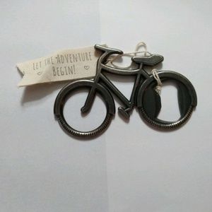 Bicycle design pewter bottle opener NWT